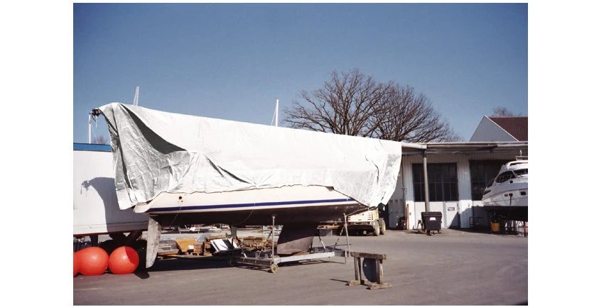 Abdeckplane Weiß Mit Ösen - 250g, 4x6 Meter 4 Abdeckplane Weiß Mit Ösen - 250g, 4x6 Meter – Bild 2