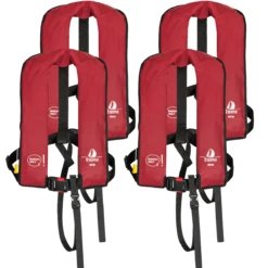 4er-Set 12skipper Rettungsweste 165N ISO Mit Manueller Auslösung, Rot