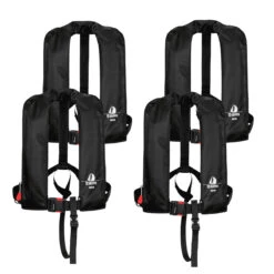 4er-Set 12skipper Automatik-Rettungsweste 165N ISO, Schwarz