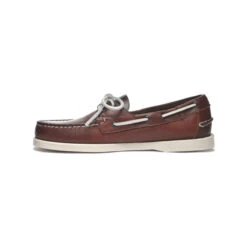 Sebago Docksides Portland Bootsschuh Herren Braun Weiß, Größe 46